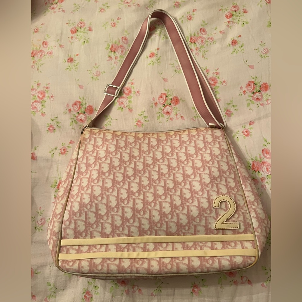 Dior Vintage Crossbody Trotter bag Monogram in pink